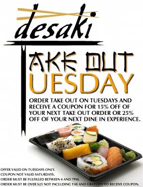 TAKE OUT TUES