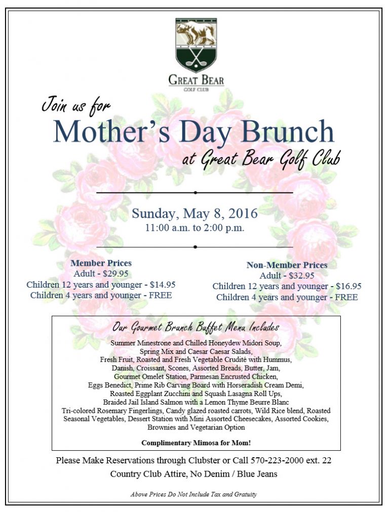 Mother’s Day Brunch at Great Bear Golf Club